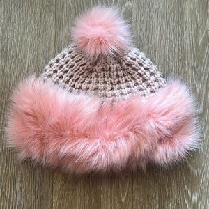 Faux Fur Pompom Beanie